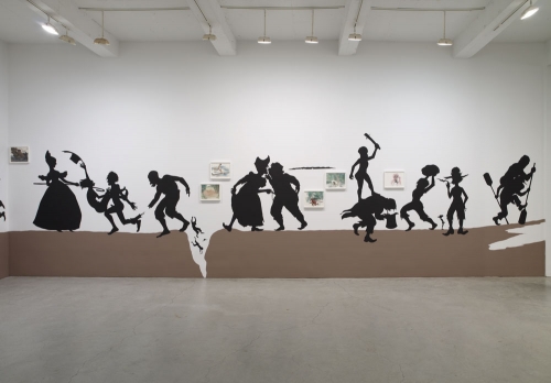 Kara Walker, The Nigger Huck Finn Pursues Happiness Beyond the Narrow Constraints of your Overdetermined Thesis on Freedom - Drawn and Quartered by Mister Kara Walkerberry, with Condolences to The Authors, 2010